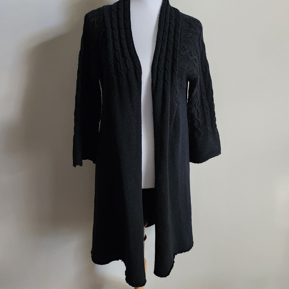 Day Birger et Mikkelsen Cable Knit Cardigan S Black Wool Blend Quiet Luxury Work